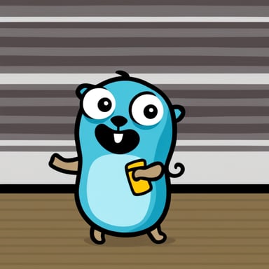 An awkward go blue gopher.