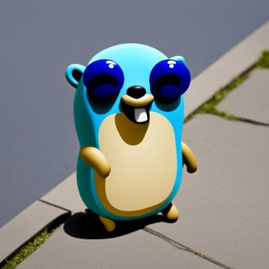 An awkward go blue gopher.