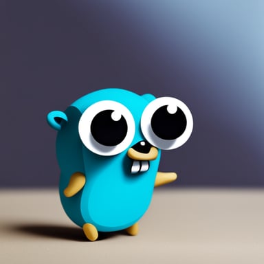 Go Blue Gopher frightened in shadow of AI