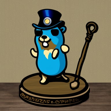 Go Blue Gopher as the immortal style bone