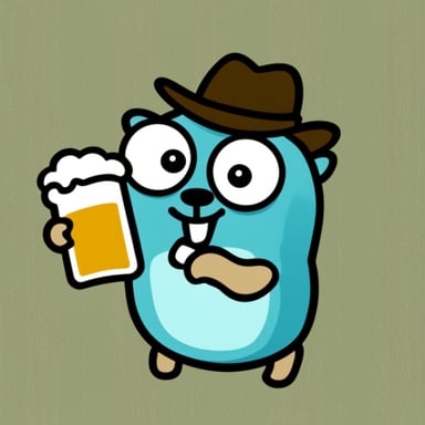 Go Blue Gopher holding a beer.