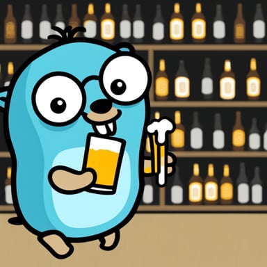 Go Blue Gopher holding a beer.