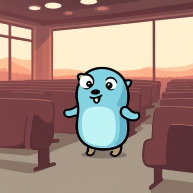 Go Blue Gopher as a lonely ghost.