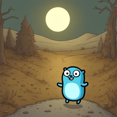 Go Blue Gopher as a lonely ghost.