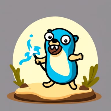 Go Blue Gopher smashing a python.