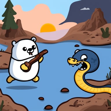 Go Blue Gopher fighting a snake.