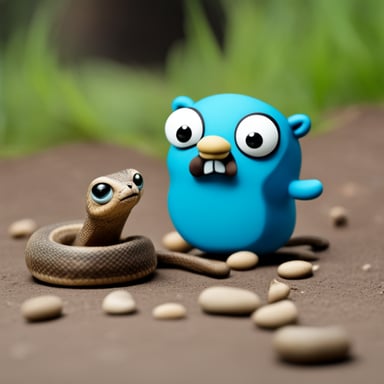 Go Blue Gopher fighting a snake.