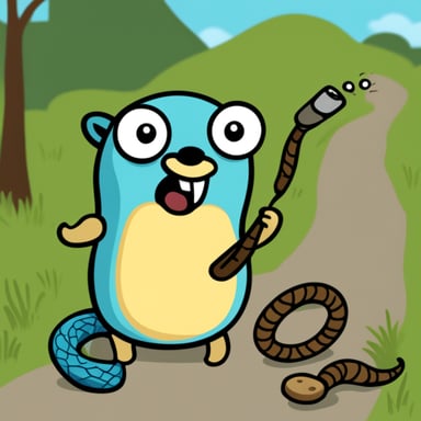 Go Blue Gopher fighting a snake.