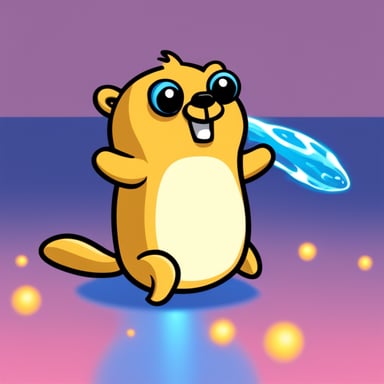 Happy Go Blue Gopher smashing Python programming language.