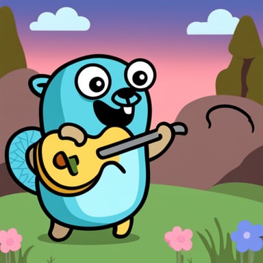 Go blue gopher fights a snake.