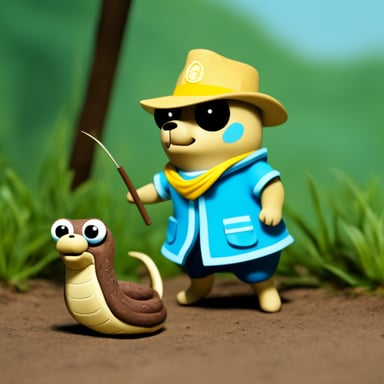 Go Blue Gopher as snake tamer.