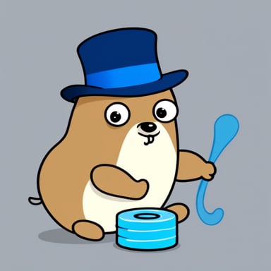 Blue gopher playing curling with transparent background becomes Go blue gopher playing curling with transparent background.