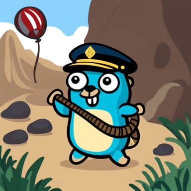 Go Blue Gopher dressed in a military uniform fighting a snake.