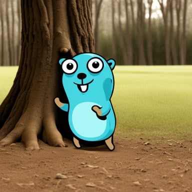 Go Blue Gopher doing the yoga asana tree.