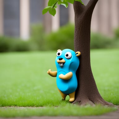 Go Blue Gopher doing the yoga asana tree.