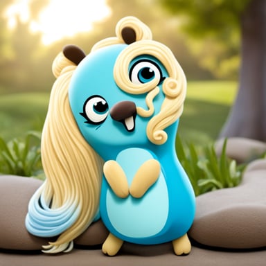 Go Blue Gopher as Elsa is a blue gopher with a long blond braid.