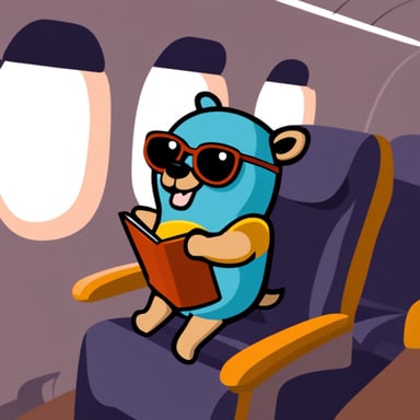 Go Blue Gopher in airplane