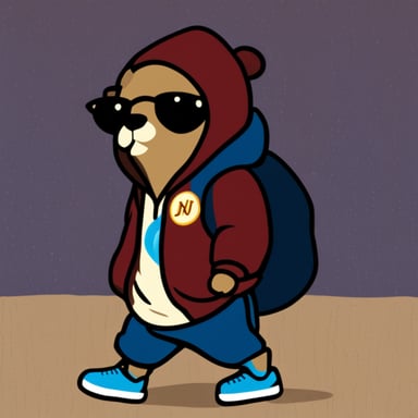 Go Blue Gopher wearing Jordans and a hoodie.