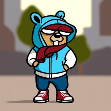 Go Blue Gopher wearing Jordans and a hoodie.