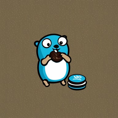 Go Blue Gopher happily eating Oreos.