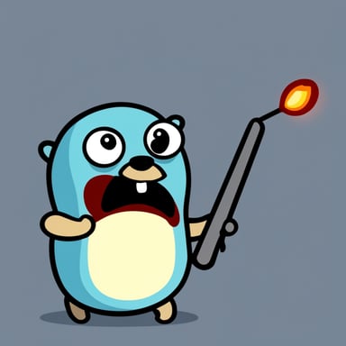 Go blue gopher gets angry when seeing bad code.