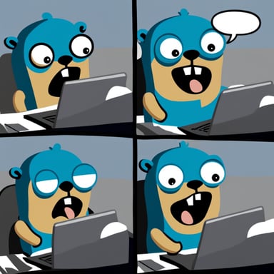 Go blue gopher gets angry when seeing bad code.