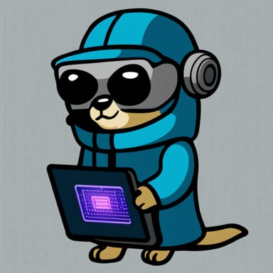 Cyberpunk Go Blue Gopher marvelously holding a detached piece of code from a computer.