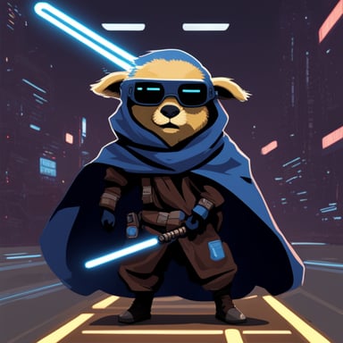Cyberpunk Jedi Go Blue Gopher