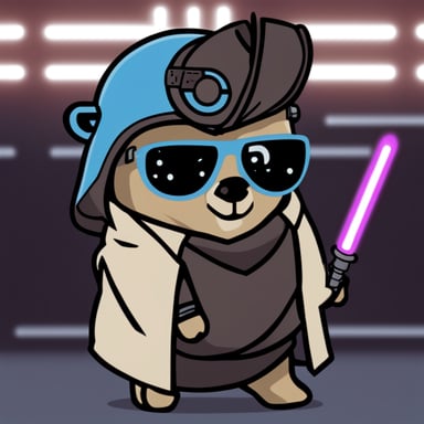 Cyberpunk Jedi Go Blue Gopher