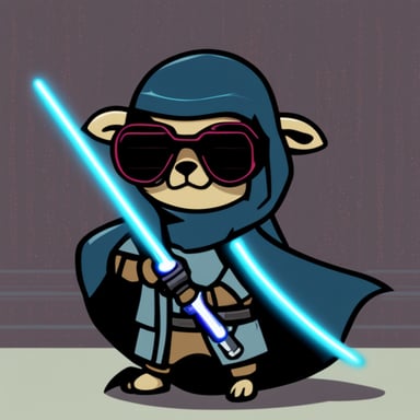 Cyberpunk Jedi Go Blue Gopher
