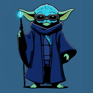 Cyberpunk Yoda as Go Blue Gopher