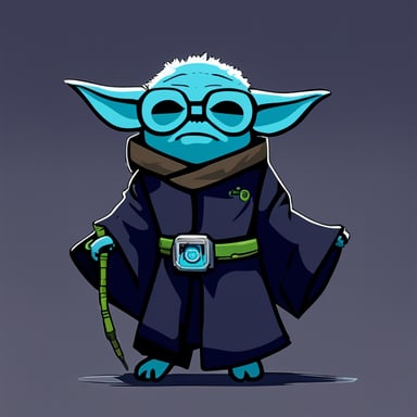 Cyberpunk Yoda as Go Blue Gopher