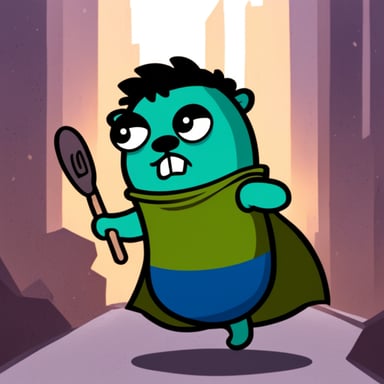 A go blue gopher as Hulk