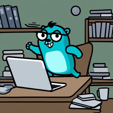 Go Blue Gopher as Hulk smashing laptop.