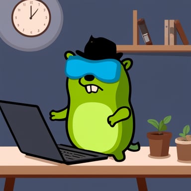 Go Blue Gopher as Hulk smashing laptop.