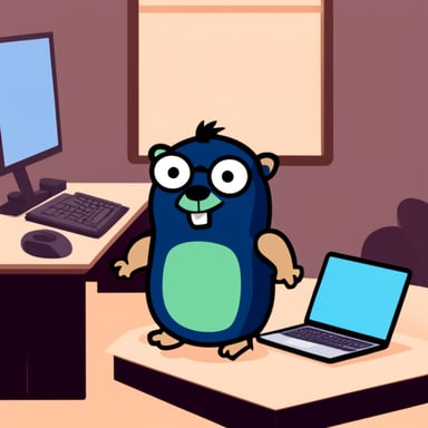 Go Blue Gopher looks like a hulk and he crushes a laptop.