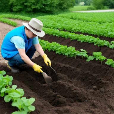 Go Blue Gopher planting potatoes.