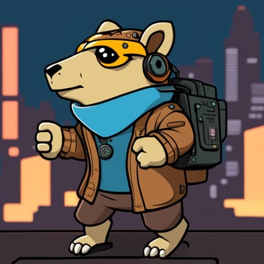 Go Blue Gopher as the tyrannic cyberpunk character.