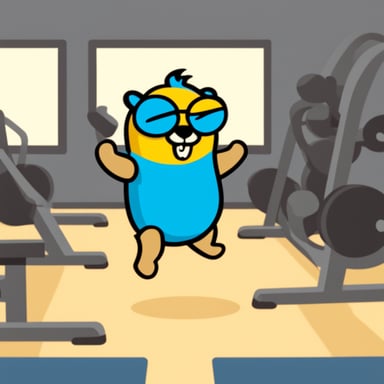 Go Blue Gopher doing glutes at the gym.