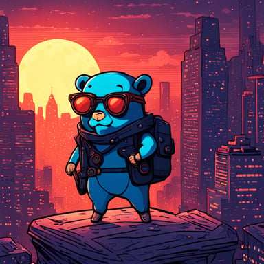 Go Blue Gopher embarks on a cyberpunk adventure.
