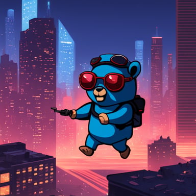 Go Blue Gopher embarks on a cyberpunk adventure.