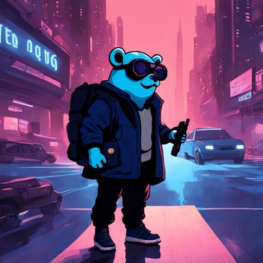 Go Blue Gopher embarks on a cyberpunk adventure.