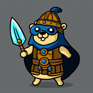 Go Blue Gopher as an ancient warrior.