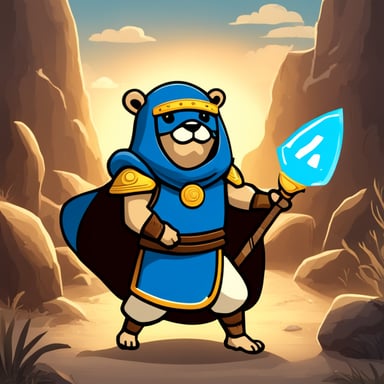 Go Blue Gopher as an ancient warrior.