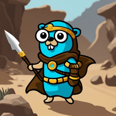 Go Blue Gopher as an ancient warrior.