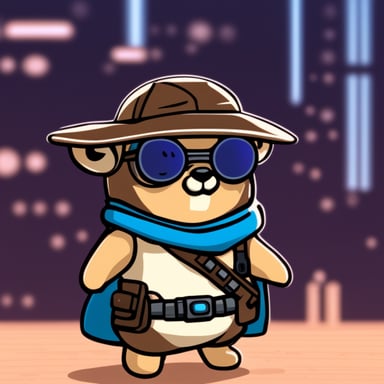 Go Blue Gopher as a crypto Jedi cyberpunk with a cute face.