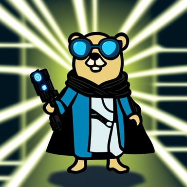 Go Blue Gopher as a crypto Jedi cyberpunk inside the matrix.