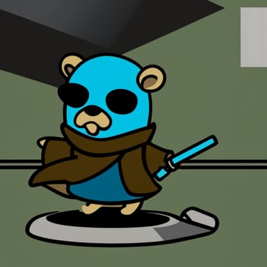 Go Blue Gopher as a Jedi inside the Matrix.