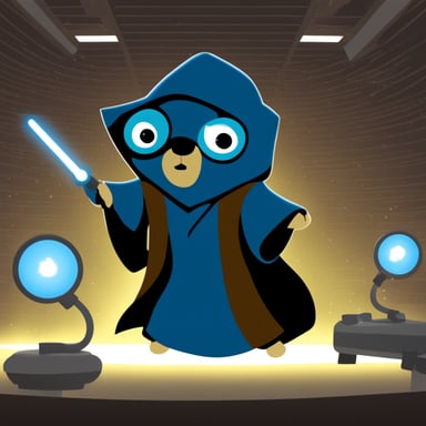 Go Blue Gopher as a Jedi inside the Matrix.