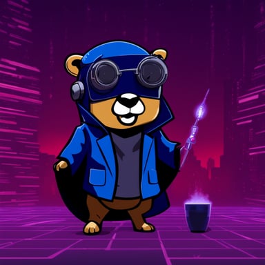 Go Blue Gopher as a cyberpunk inside the matrix.